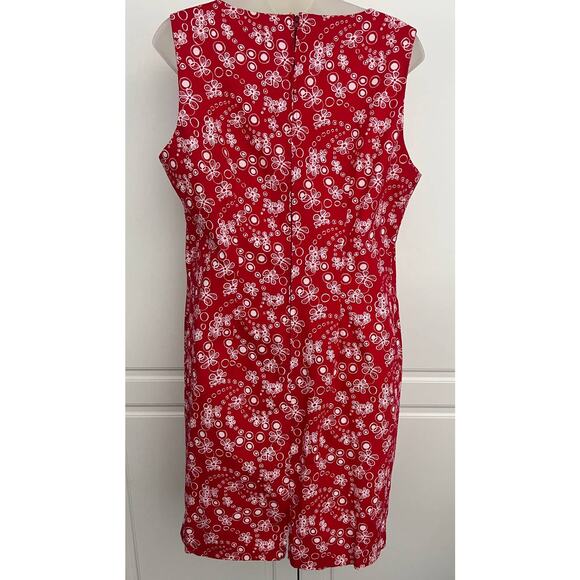 Vintage Hanes Signature Collection Red White Sheath Dress Size XL - Picture 3 of 7